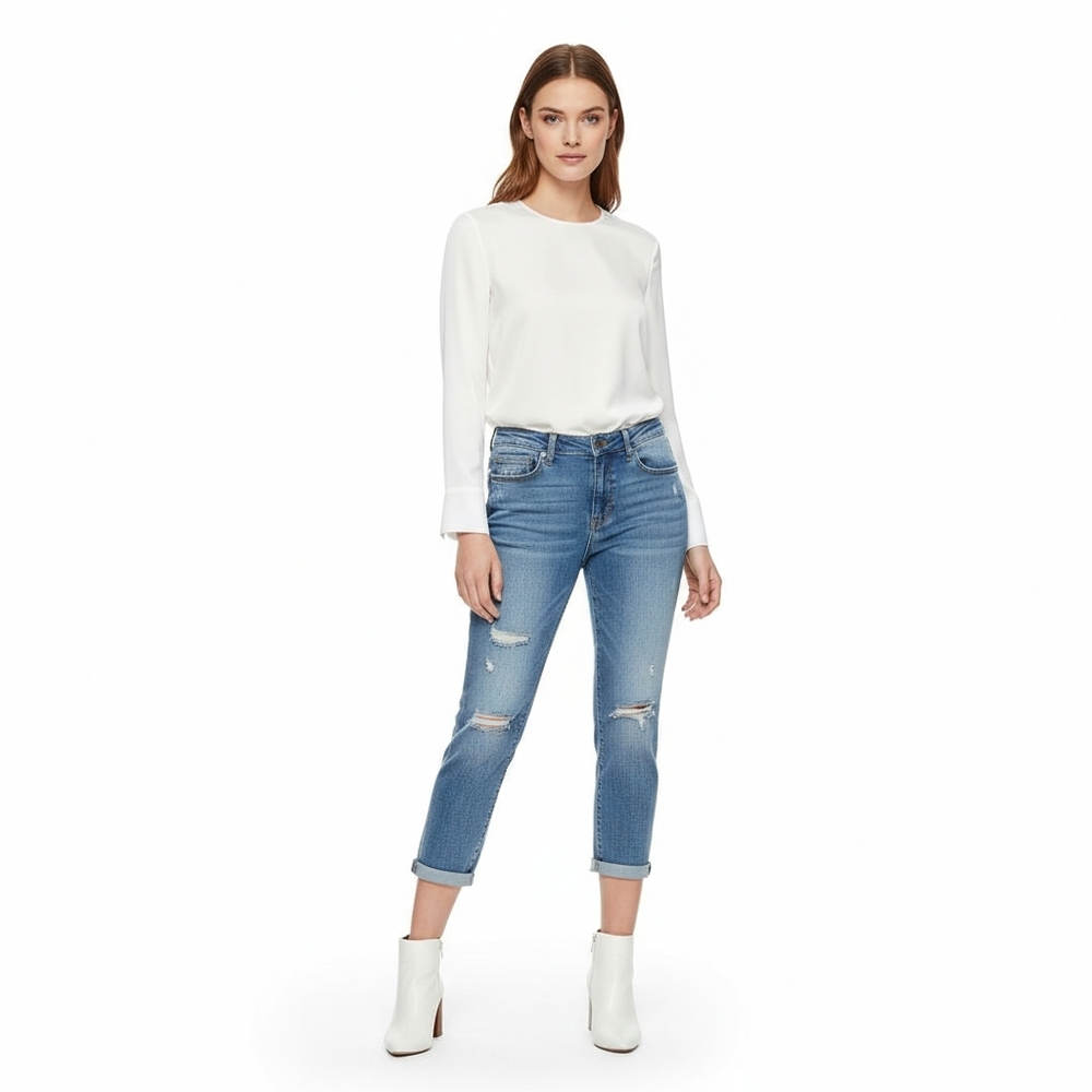 Judy Blue Distressed Capri Fit Jeans Size 31